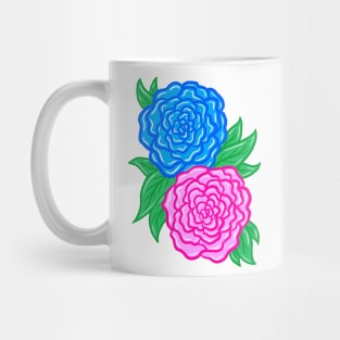 Pink and blue flowers Mug